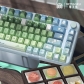 Jasmine Tea Rabbit 104+34 / 54 Cherry Profile Keycap Set Cherry MX PBT Dye-subbed for Mechanical Gaming Keyboard